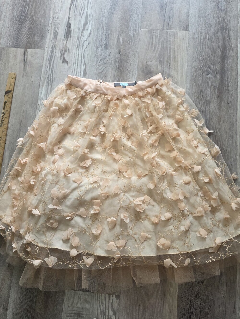Eva Franco Light Pink Floral Tule Short Skirt Size 8